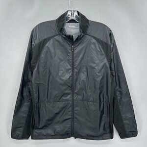 Rhone Jacket Mens XL Black Windbreaker Zip Up Tech Terry Performance Gym Running